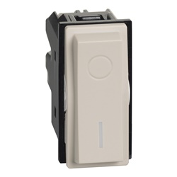 Interruttore 2 poli 16AX 250V illuminabile 1 modulo colore sabbia per impianti elettrici residenziali e commerciali