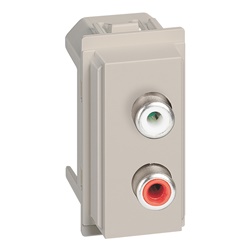 Modulo doppio RCA finitura sabbia per installazioni elettriche incasso ambienti residenziali e professionali