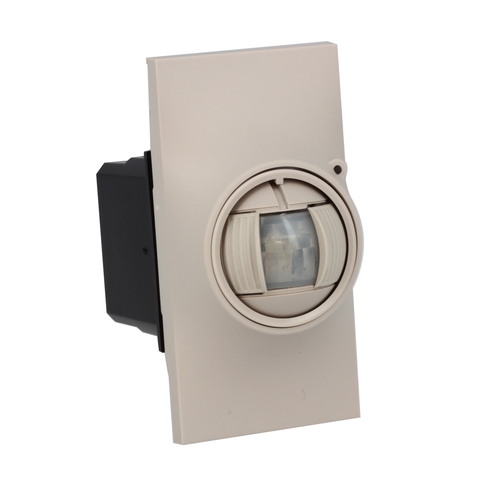 Sensore doppia tecnologia PIR+MW portata 8m incasso 2 moduli sabbia L.NOW