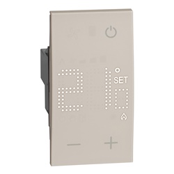 Termostato ambiente elettronico 230V 2 moduli uscita relè colore sabbia per riscaldamento domestico