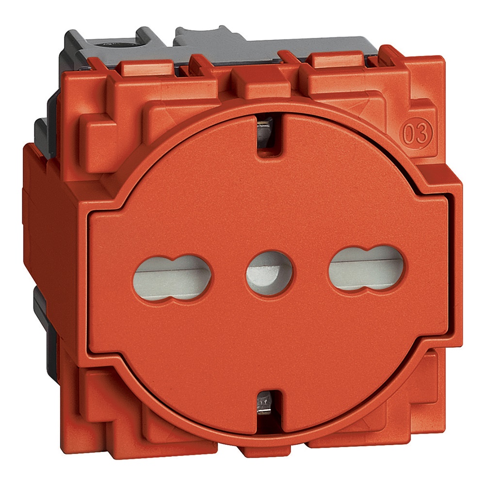 Presa flat 16 A 2P+T standard tedesco e italiano rosso per uso domestico e industriale
