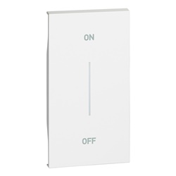 Cover illuminabile 2 moduli bianco con serigrafia funzione ON/OFF per attuatore e comando L.NOW