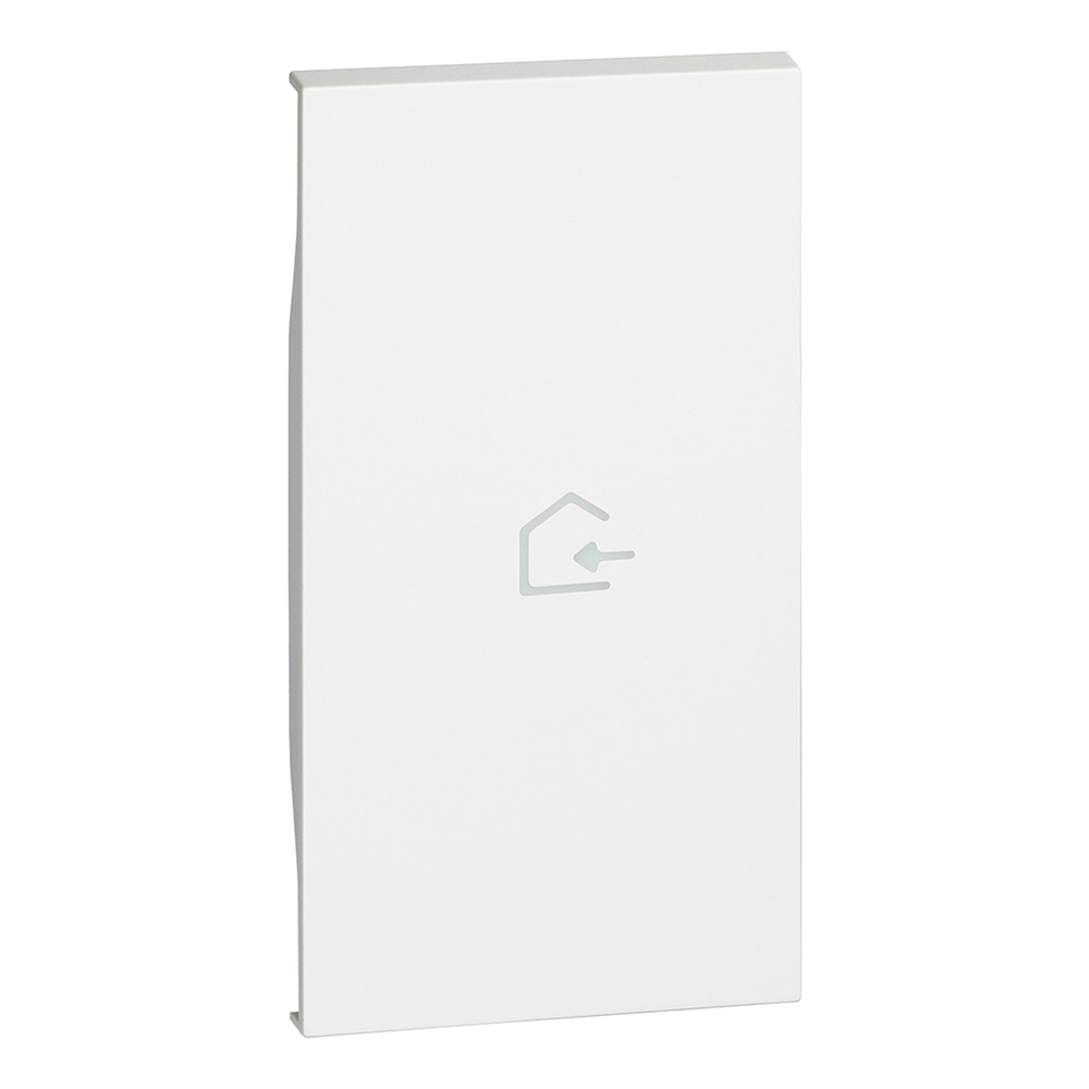 Cover illuminabile simbolo rientro 2 moduli bianco per attuatore e comando L.NOW ENTRA