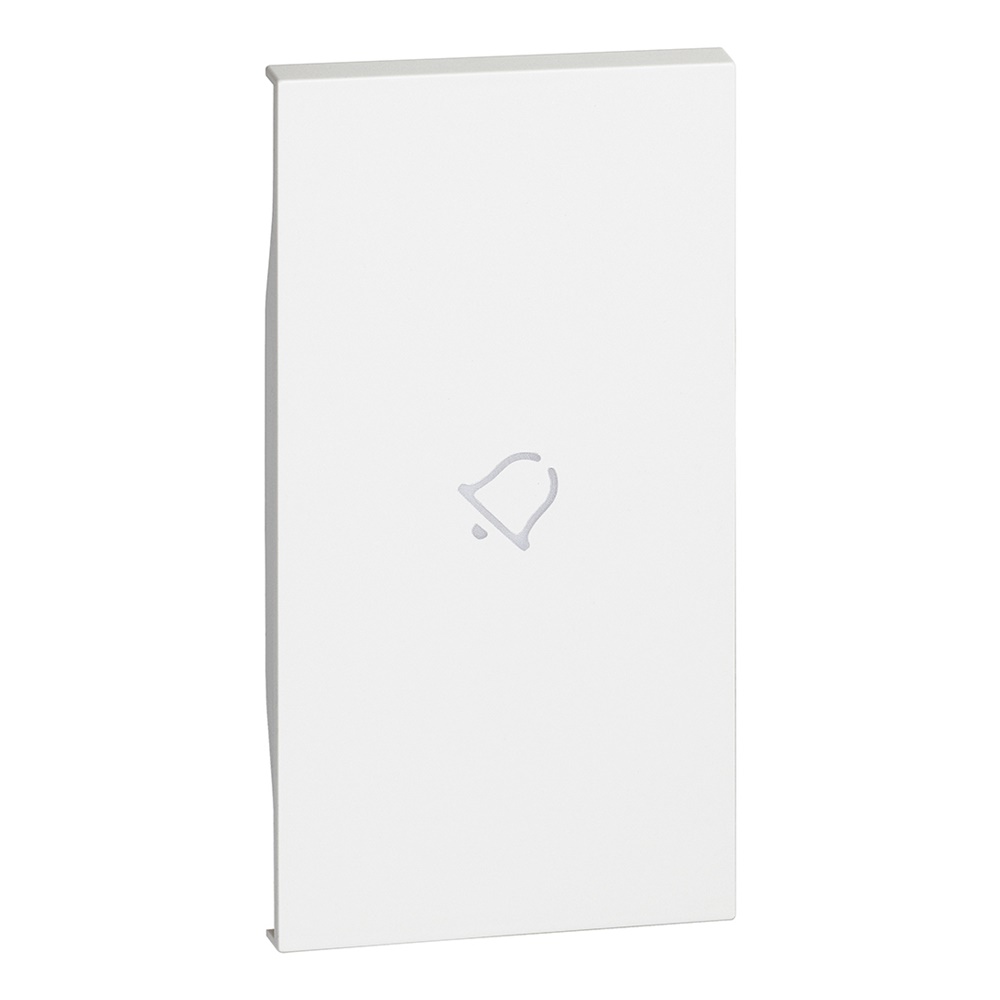 Cover comando campanello illuminabile 2 moduli bianco per impianti elettrici