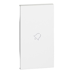 Cover comando campanello illuminabile 2 moduli bianco per impianti elettrici