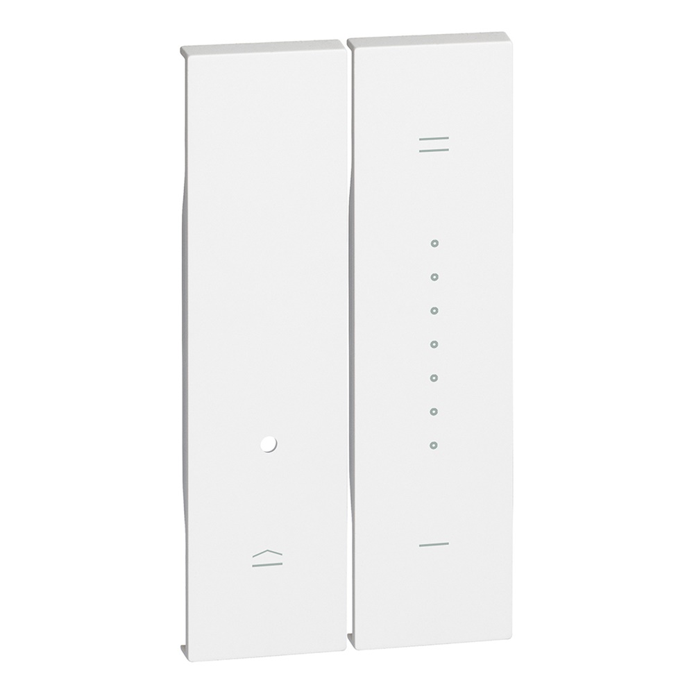 Cover dimmer 2 moduli bianco per impianti elettrici senza alogeni controllo stato luce