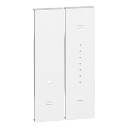 Cover dimmer 2 moduli bianco per impianti elettrici senza alogeni controllo stato luce