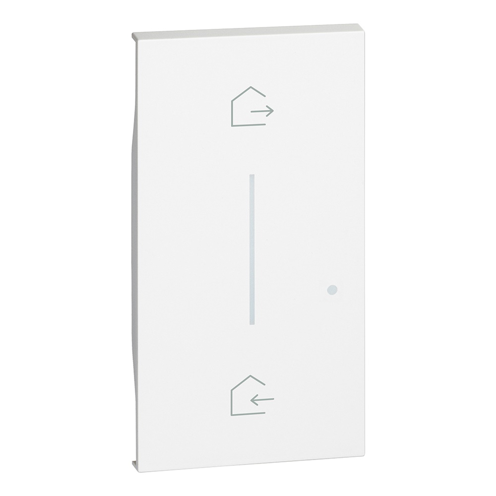 Cover illuminabile wireless bianca 2 moduli simbolo Entra&Esci per comando scenario elettrico