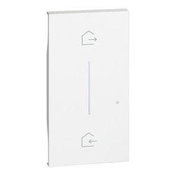 Cover illuminabile wireless bianca 2 moduli simbolo Entra&Esci per comando scenario elettrico