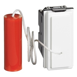 Pulsante tirante unipolare 1P NO 10A 250V bianco controllo impianti elettrici civile industriale