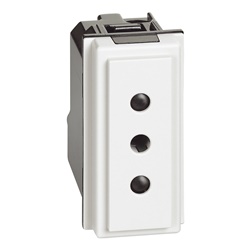 Presa elettrica 2P+T 10A 250VAC bianca compatta per impianti domestici e professionali