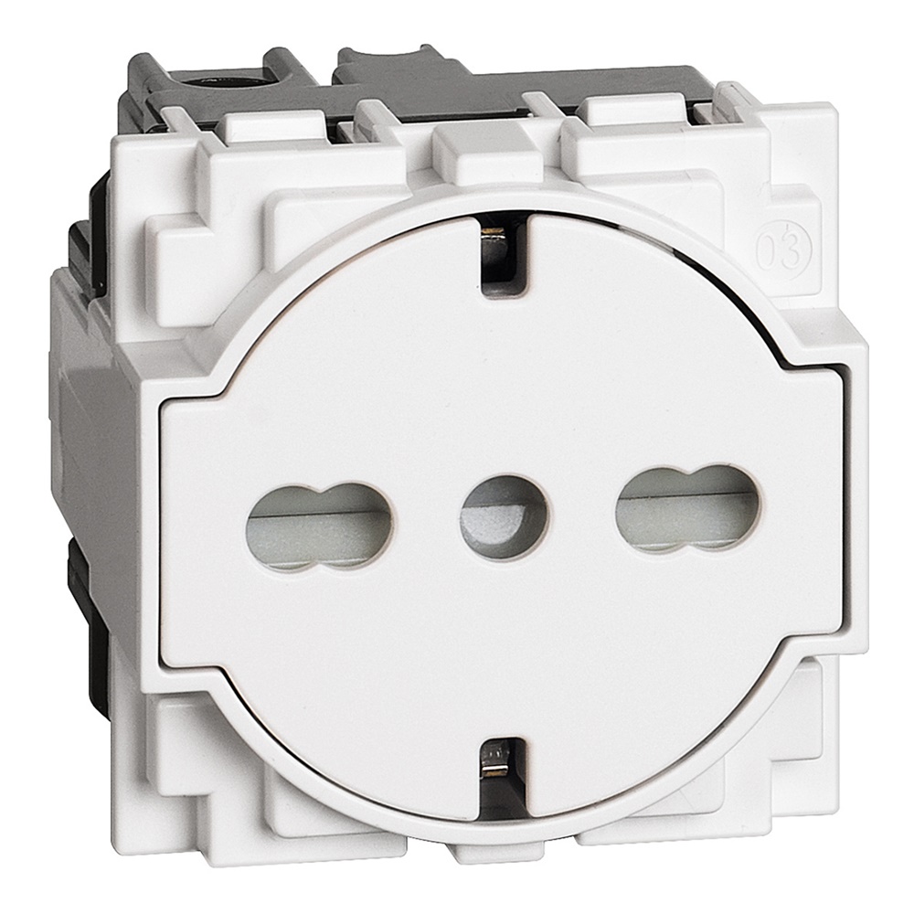 Presa flat 16 A standard tedesco-italiano compatta sicurezza residenziale e professionale