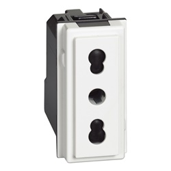 Presa elettrica 2P+T 10/16A 250Vac alveoli schermati bianco uso residenziale e professionale