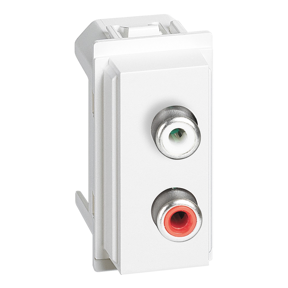 Modulo doppio RCA bianco L.NOW per installazioni audio professionali
