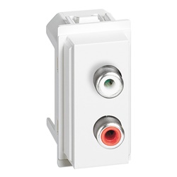 Modulo doppio RCA bianco L.NOW per installazioni audio professionali
