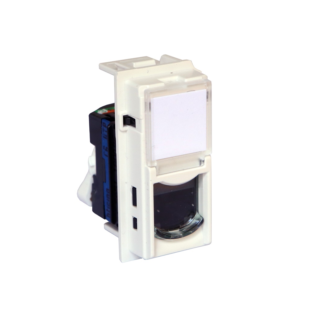 Modulo RJ45 tool-less UTP Cat6 bianco per trasmissione dati e telefonia professionale