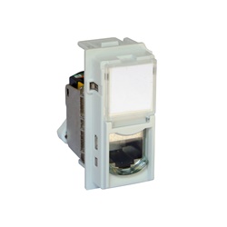 Connettore RJ45 Toolless UTP Cat6A Bianco per Reti Dati Alta Velocità Installazione Incasso