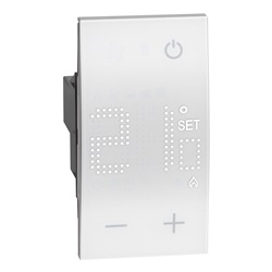 Termostato elettronico ambiente 230V bianco 2 moduli controllo riscaldamento residenziale commerciale