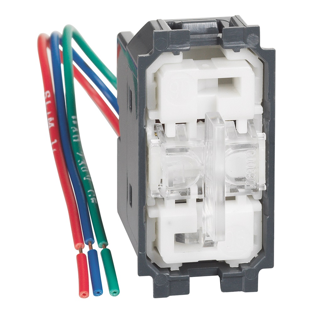 Commutatore doppio tasto 10A 1P 10AX illuminato per hotel modulo singolo