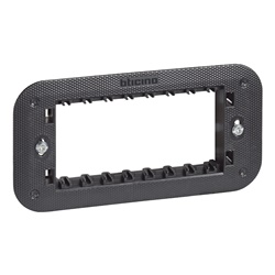 Supporto modulare elettrico L.NOW 4 moduli montaggio orizzontale con valva protezione per impianti elettrici professionali