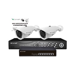 Kit IP Easy, NVR IPNVR085B HDD 1TB + 2 telecamere IPCAM065A + switch IPSWP080A + cartello 43500