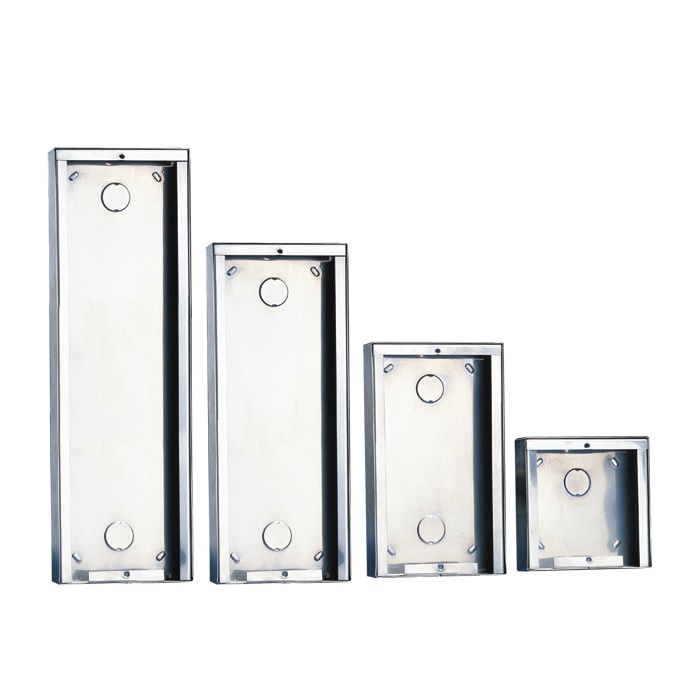Serie Powercom - Custodia da parete acciaio inox 4 moduli lineari, 123x393x32,5mm