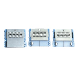 Serie Powercom - Modulo 1 pulsante predisposto per unità audio, acciaio inox, cartellini portanome, illuminazione LED blu
