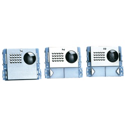Serie Powercom - Modulo 1 pulsante predisposto per unità audio/video, acciaio inox, cartellini portanome, illuminazione LED blu