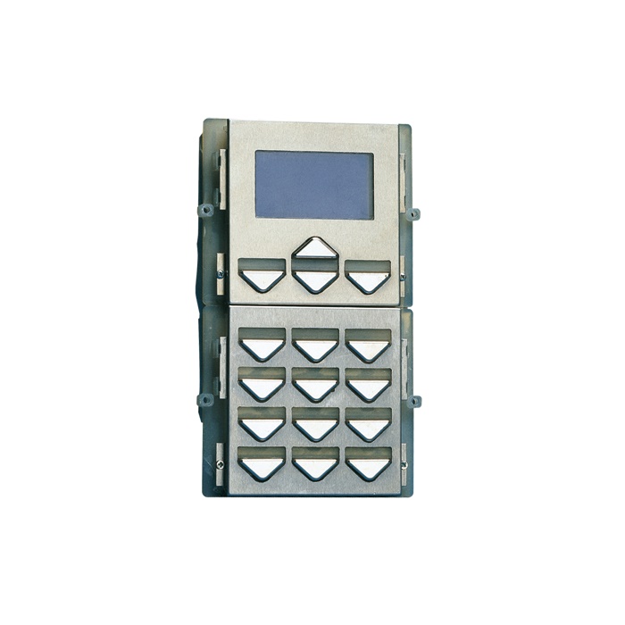 Serie Powercom - Modulo chiamata digitale, sistema Simplebus, display LCD, tastiera 16 pulsanti, 1000 nomi