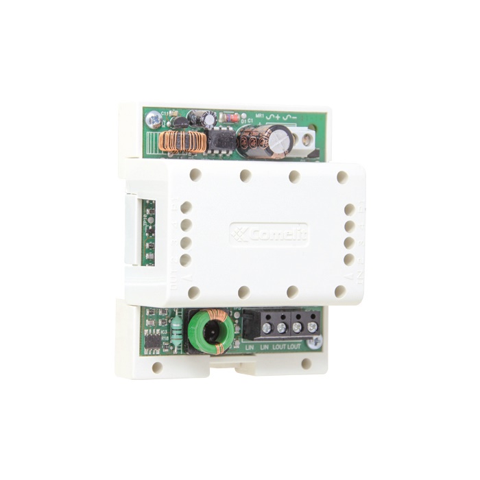 Amplificatore video impianti Simplebus, rigenera segnale montante, microcontrollore, 4 moduli DIN