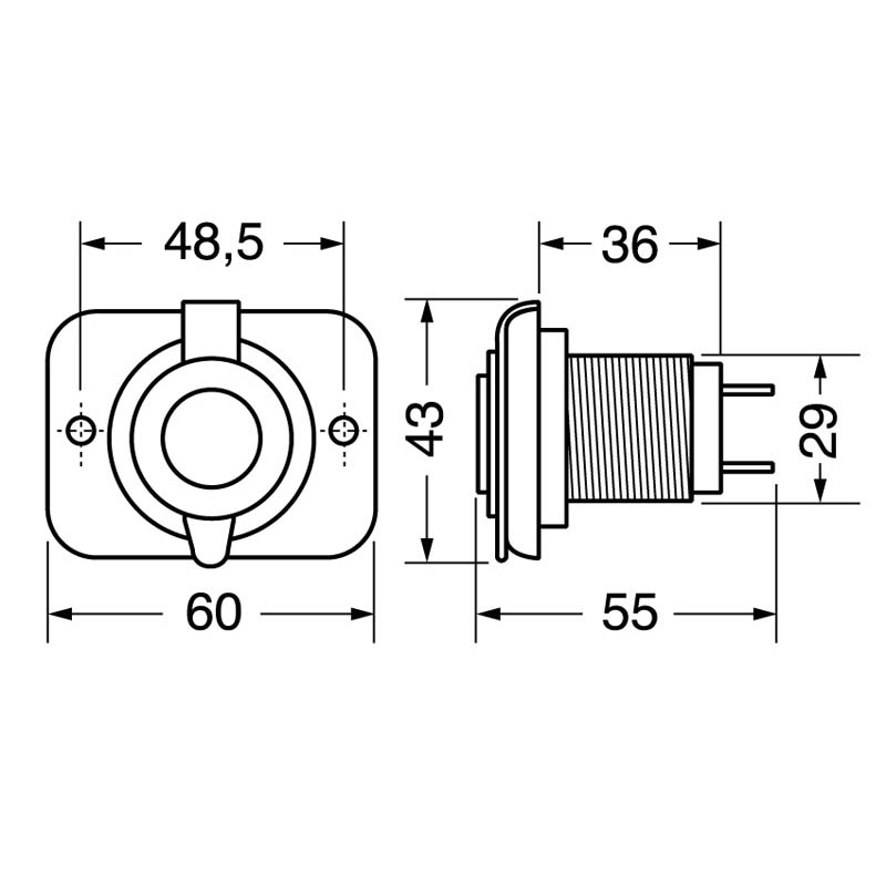 Doppia presa USB da pannello 5V 3.1A ricarica rapida smartphone tablet installazione semplice