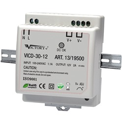 Alimentatore switch 30W 12V uscita singola montaggio guida DIN per impianti elettrici e automazione