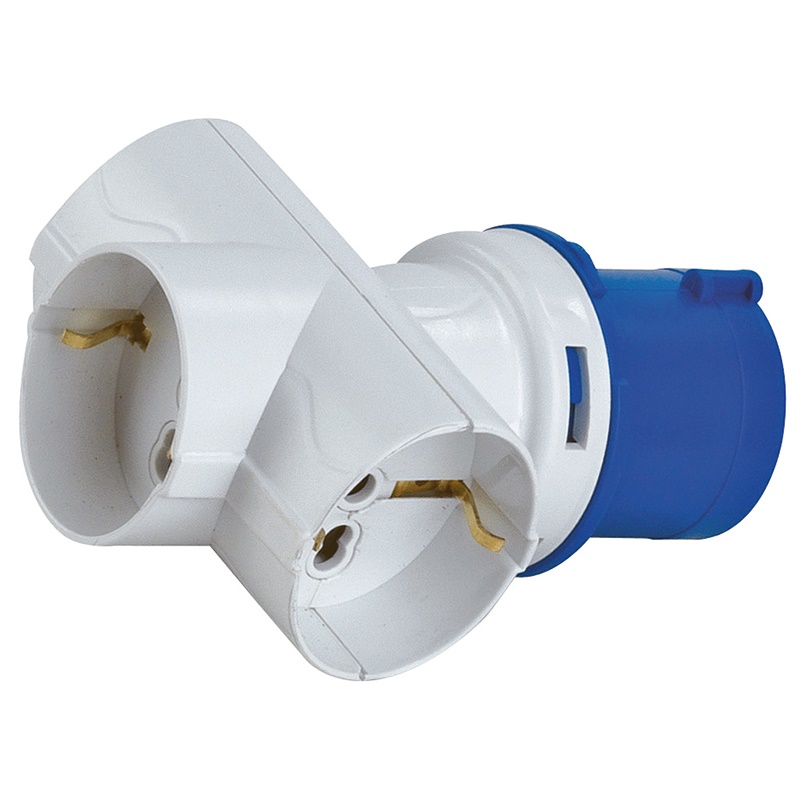 Adattatore elettrico spina CEE 3 poli a presa Schuko compatto versatile uso domestico industriale