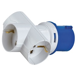 Adattatore elettrico spina CEE 3 poli a presa Schuko compatto versatile uso domestico industriale