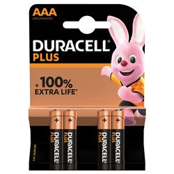 Batterie ministilo Duracell 1,5V alcaline confezione 4 pezzi per dispositivi quotidiani