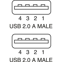Cavo USB 2.0 spina A-spina A 2 metri trasmissione dati stabile uso elettrico elettronico