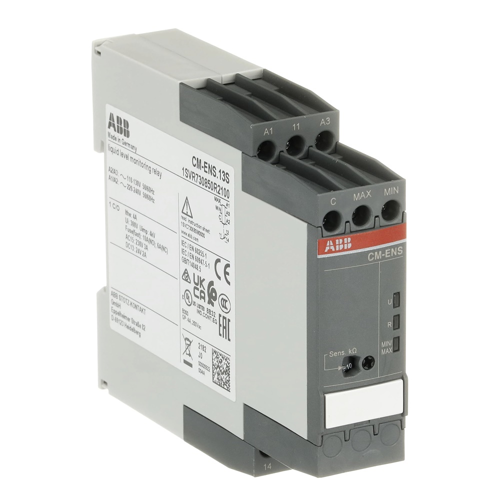 Relè monitoraggio livello liquidi CM-ENS.13S 1c/o sensibilità 5-100kOhm protezione pompe e serbatoi