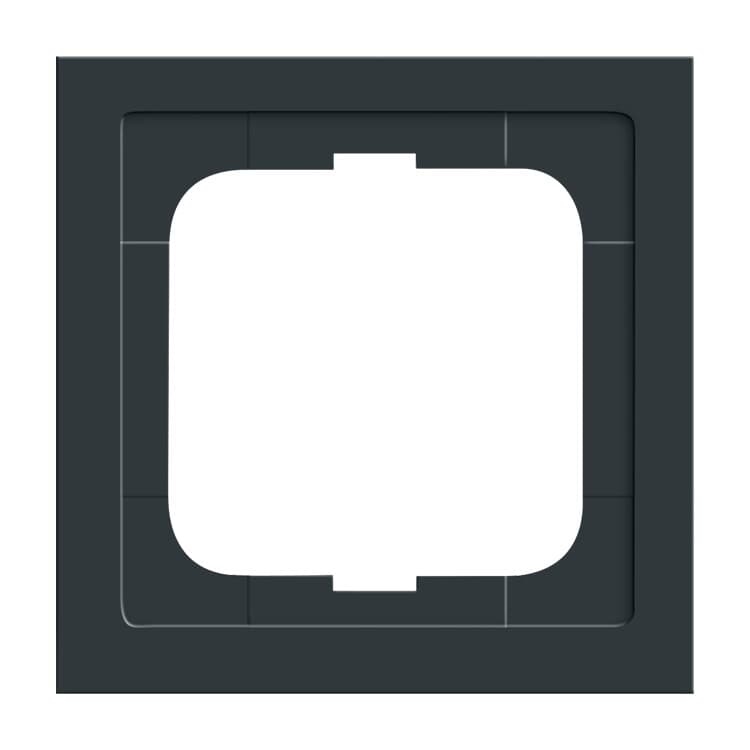 Cover frame 1 modulo antracite angoli arrotondati per sistemi canalizzati Future Linear