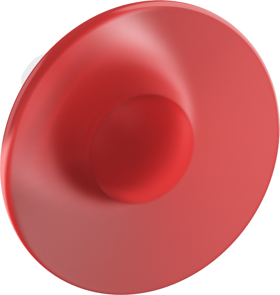 Pulsante fungo 60 mm rosso illuminato, comando sicurezza impianti elettrici industriali e civili