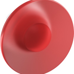 Pulsante fungo 60 mm rosso illuminato, comando sicurezza impianti elettrici industriali e civili