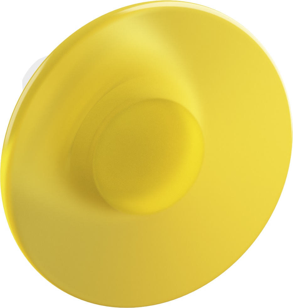 Pulsante fungo 60 mm giallo illuminato comando emergenza industriale e civile