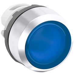 Pushbutton MP1-21L momentaneo illuminato blu ghisa cromata per installazioni residenziali e commerciali
