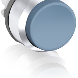 Pulsante MP3-20L momentaneo blu ghiera cromata plastica resistente per impianti elettrici