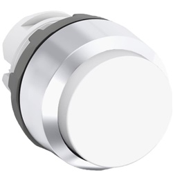 Pushbutton MP3-21W bianco illuminato momentaneo plastica cromo per impianti luminosi