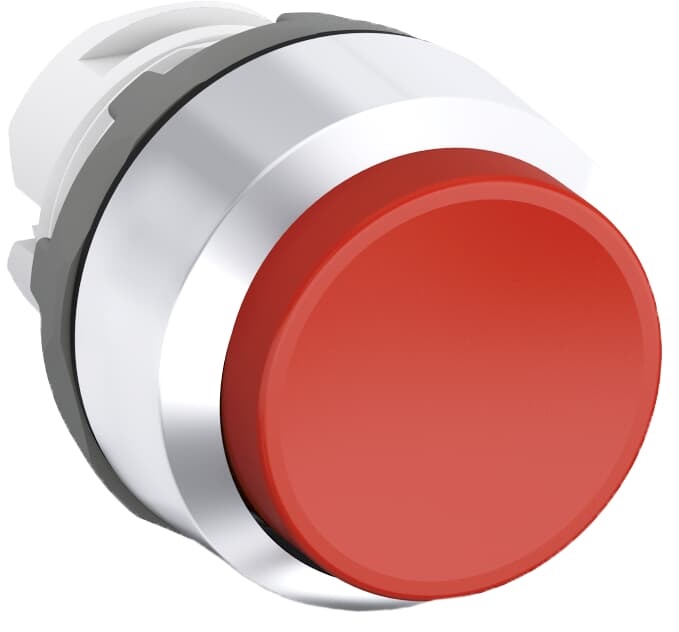 Pulsante mantenuto MP4-20R rosso non illuminato plastica cromata per applicazioni elettriche professionali