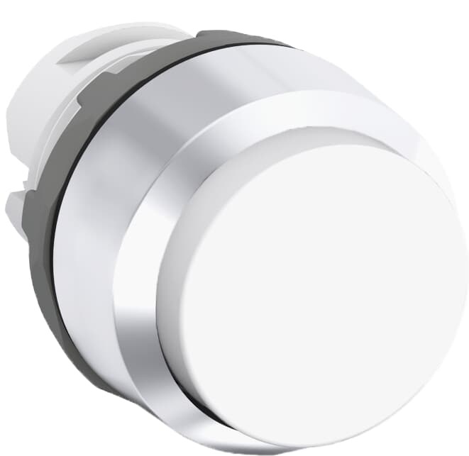 Pushbutton mantenuto illuminato bianco plastica cromata per applicazioni industriali modulari