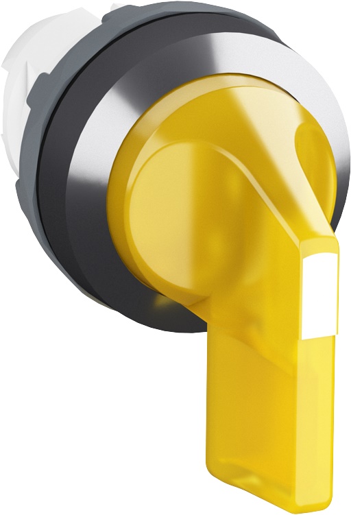 Selettore elettrico 2 posizioni mantenuto manico lungo giallo illuminato IP45 per controllo industriale e civile