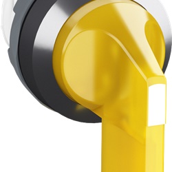Selettore elettrico 2 posizioni mantenuto manico lungo giallo illuminato IP45 per controllo industriale e civile