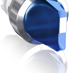 Selettore 3 posizioni mantenuto manopola blu ghiera cromata per controllo circuiti elettrici industriali