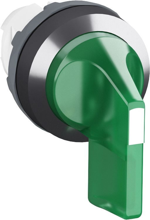 Selector switch 3 posizioni momentaneo manico lungo verde illuminato plastica cromata per uso elettrico